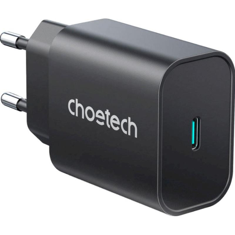 Choetech PD6003 25W USB-C PD3.0, QC3.0 Wall Charger Black - зображення 1