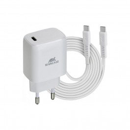 Rivacase PS4191 WD4 1xUSB-C PD3.0 QC3.0 20W White w/Type-C to Type-C cable (PS4191 WD4)