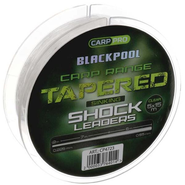 Carp Pro Blackpool Carp Tapered Leaders / 0.225-0.55mm 5x15m (CP4723) - зображення 1