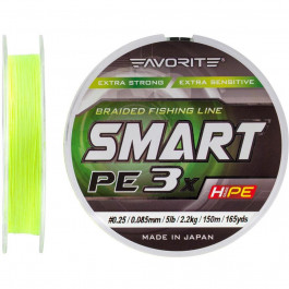 Favorite Smart PE 3х / Fluo Yellow / #0.25 / 0.085mm 150m 2.2kg