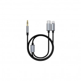 XoKo MH-232 AUX 3.5mm to USB Type-C/Lightning 1m Black (XK-MH-232)