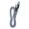 Vinga USB 2.0 AM to Type-C 1m flat nylon gray (VCPDCTCFNB1GR) - зображення 2