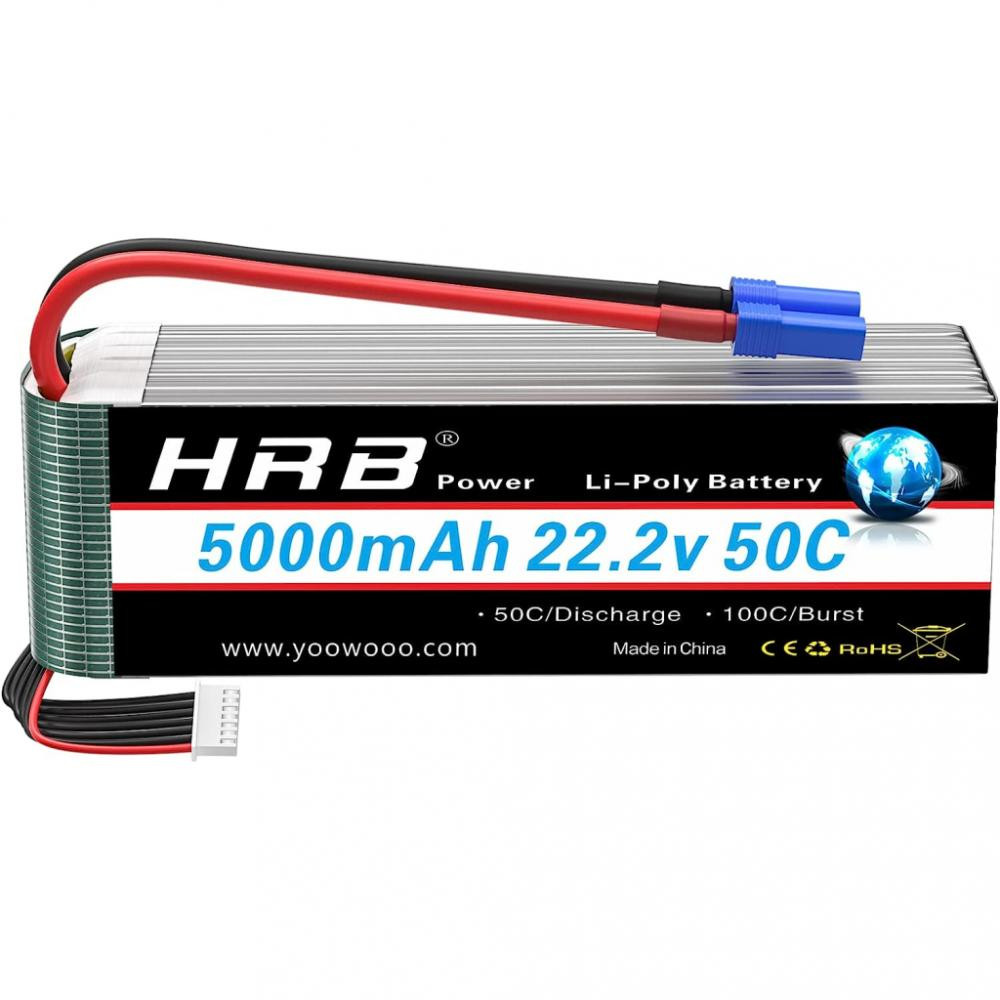 HRB POWER Lipo 6s 22.2V 5000mAh (HR-5000MAH-6S-50C-XT60) - зображення 1