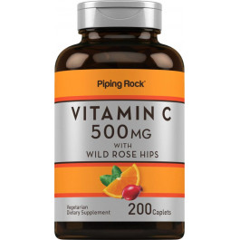 Piping Rock Vitamin C 500 mg with Wild Rose Hips, 200 Caplets