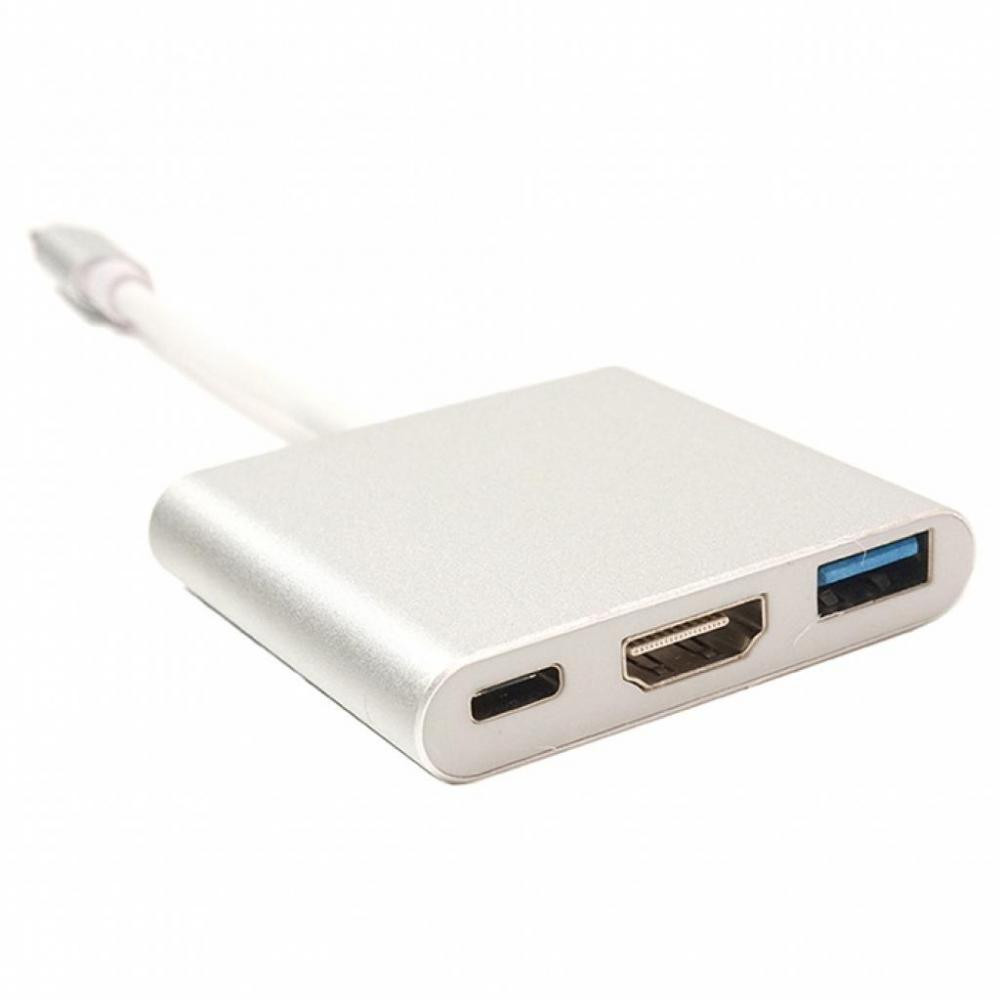 PowerPlant USB Type-C to HDMI/USB Multiport Adapter, 0.15м (KD00AS1306) - зображення 1