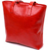 SHVIGEL Яскрава жіноча сумка-шоппер із натуральної шкіри червоного кольору  (16366) - зображення 2