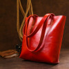 SHVIGEL Яскрава жіноча сумка-шоппер із натуральної шкіри червоного кольору  (16366) - зображення 7