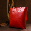 SHVIGEL Яскрава жіноча сумка-шоппер із натуральної шкіри червоного кольору  (16366) - зображення 8