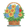 STRATEG Алмазна мозаїка ПРЕМІУМ Квіти в кошику на підставці розміром 30х30 см BJP10 - зображення 1