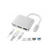 Vega USB-C 3.1 Male to USB-C Female+HDMI+USB 3.0 Silver (027944) - зображення 1