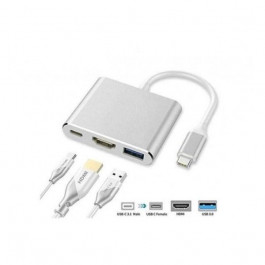 Vega USB-C 3.1 Male to USB-C Female+HDMI+USB 3.0 Silver (027944)