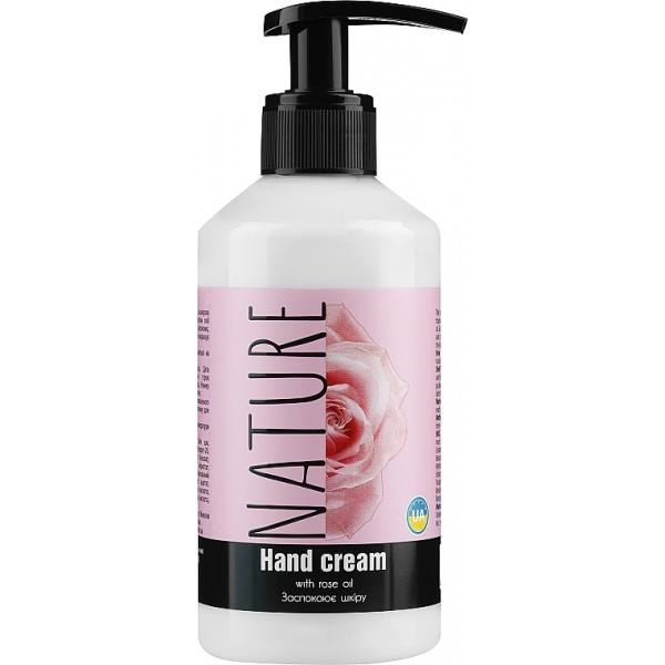 BIOTON Крем для рук  Cosmetics Nature з Рожевим маслом з дозатором 300 мл (4820026159058) - зображення 1