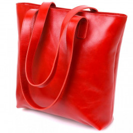 SHVIGEL Яскрава жіноча сумка-шоппер із натуральної шкіри  16366 Червона