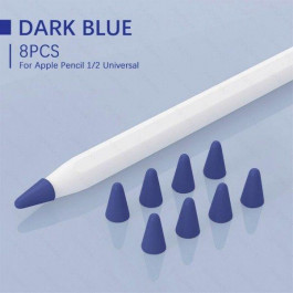 GOOJODOQ Чехол TPU для наконечника стилуса Apple Pencil 1-2 Gen 8шт Dark Blue (1005001835985075DB)