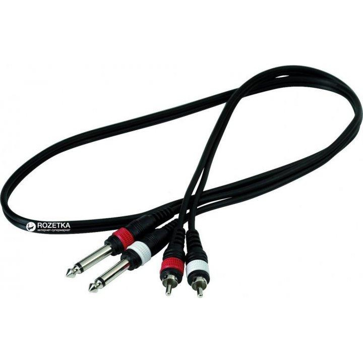 RockCable Кабель інсертний 2 х 1/4" Jack - 2 х RCA  20932 D4 1.5м RCL 20932 D4 - зображення 1