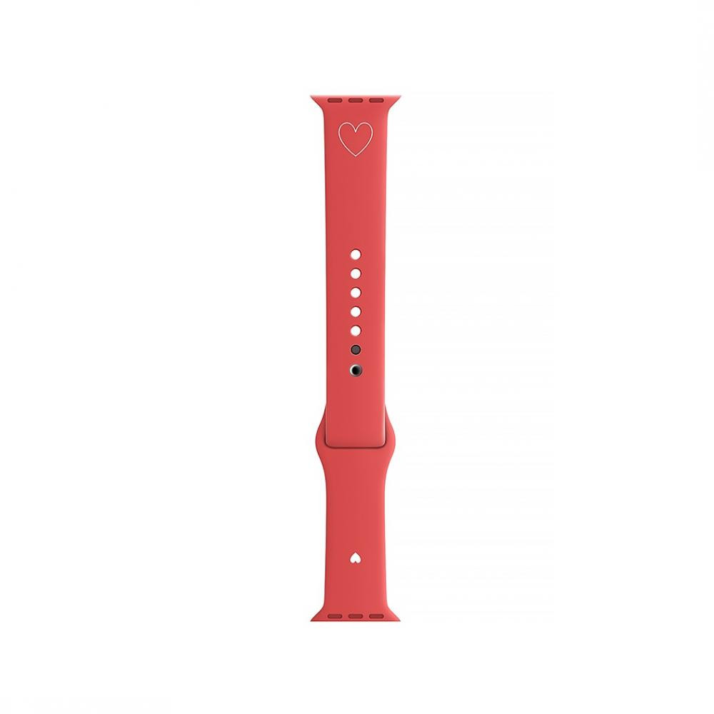 Pump Ремінець  Silicone Band для Apple Watch 38mm/40mm/41mm Heart Red (PMSL-WT38-41/3) - зображення 1