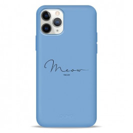 Pump Silicone Minimalistic Case for iPhone 11 Pro Meow Blue (PMSLMN11PRO-1/249)