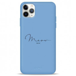 Pump Silicone Minimalistic Case for iPhone 11 Pro Max Meow Blue (PMSLMN11PROMAX-1/249)