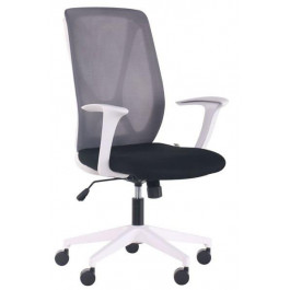 Art Metal Furniture Nickel White сиденье Нест-01 черная/спинка Сетка SL-16 серая (377219)