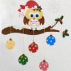 STRATEG Картина за номерами Сова на дереві з новорічними шарами розміром 20х20 см HH6330 - зображення 1