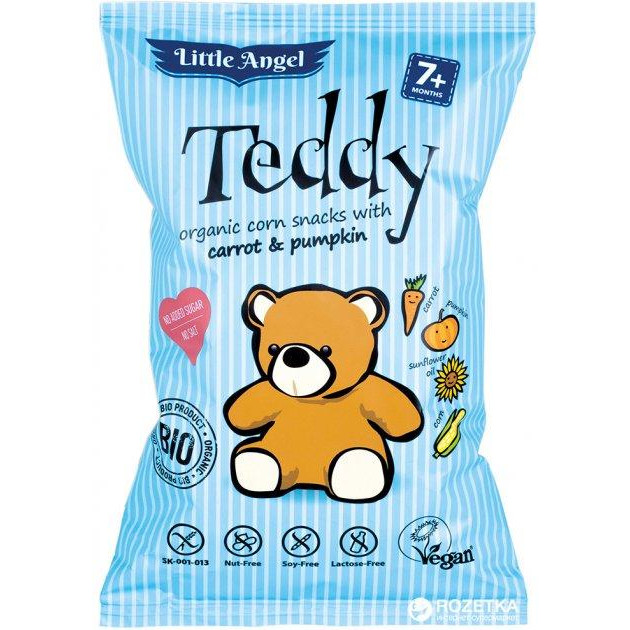 Mclloyd's Снеки кукурузные Мишка Teddy с морковью и тыквой 60 г - зображення 1