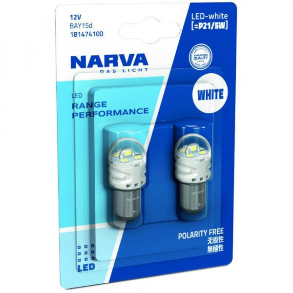 NARVA P21/5W Range Performance LED BAY15d 0,8W 2,4W 1,75W 181474100 - зображення 1