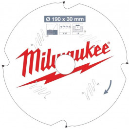 MILWAUKEE по фиброцементу (190x30 мм; 4Z) для циркулярной пилы 4932471304