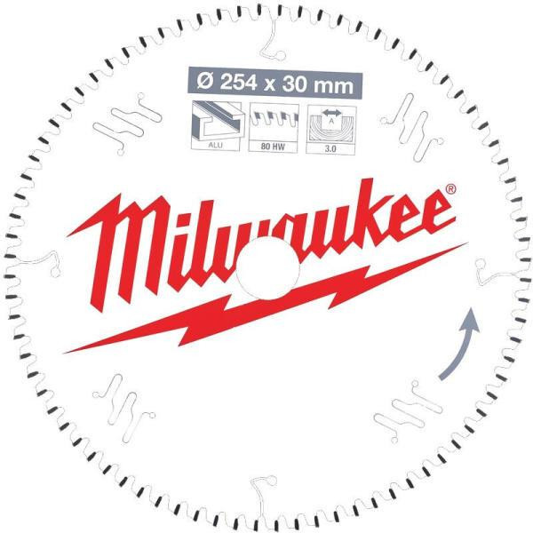 MILWAUKEE Пильный диск для торцовочной пилы по алюминию 254x30x3,0x80 4932471318 - зображення 1