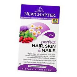 New Chapter Волосы, кожа и ногти, Биотин и Косметические травы, Perfect Hair, Skin & Nails,  30вегкапс (36377008