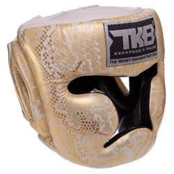 Top King Шолом боксерський з повним захистом Super Snake TKHGSS-02 / розмір S, білий/золотий