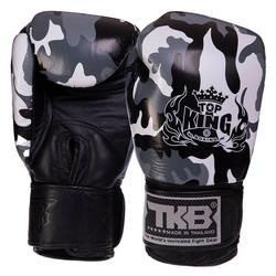 Top King Рукавички шкіряні боксерські Empower Camouflage TKBGEM-03 / розмір 8oz, камуфляж сірий