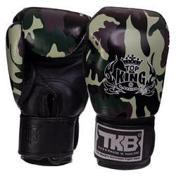 Top King Рукавички шкіряні боксерські Empower Camouflage TKBGEM-03 / розмір 8oz, камуфляж зелений