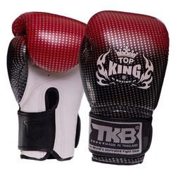 Top King Рукавички боксерські шкіряні Super Star TKBGSS-01 / розмір 8oz, чорний/червоний