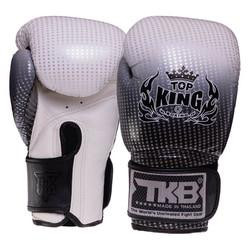 Top King Рукавички боксерські шкіряні Super Star TKBGSS-01 / розмір 8oz, чорний/срібний