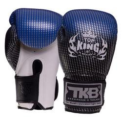Top King Рукавички боксерські шкіряні Super Star TKBGSS-01 / розмір 16oz, чорний/синій