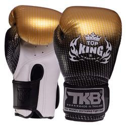Top King Рукавички боксерські шкіряні Super Star TKBGSS-01 / розмір 10oz, чорний/золотий - зображення 1