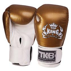 Top King Рукавички боксерські шкіряні Super Snake TKBGEM-02 / розмір 16oz, білий/золотий