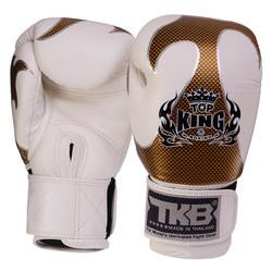 Top King Рукавички боксерські шкіряні Empower TKBGEM-01 / розмір 8oz, білий/золотий