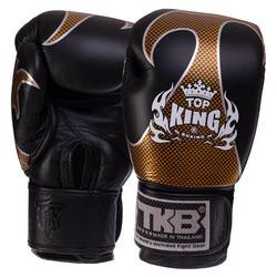 Top King Рукавички боксерські шкіряні Empower TKBGEM-01 / розмір 8oz, чорний/золотий