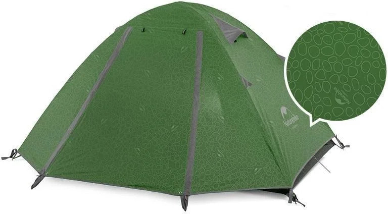 Naturehike P-Series 2P UPF 50+ Family Camping Tent NH18Z022-P, dark green - зображення 1