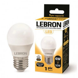 Lebron LED L-G45 6W Е27 4100K 480Lm 220° (LEB 11-12-50)
