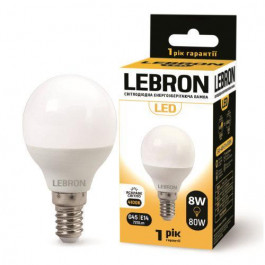Lebron LED L-G45 8W Е14 4100K 700Lm (LEB 11-12-28)