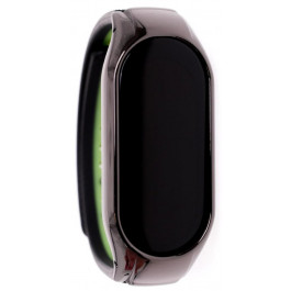 Climber Ремінець  for Xiaomi Mi Band 7 - Luminous Metal Case plus two-color TPU Black green