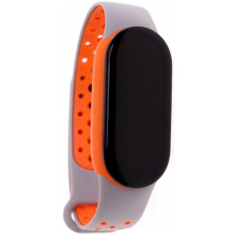 Climber Ремінець  for Xiaomi Mi Band 7 - Silicone Two-color Grey orange