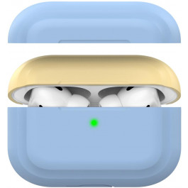 AHASTYLE Двухцветный cиликоновый чехол  для Apple AirPods Pro Dark Blue Yellow (AHA-0P200-SSY)
