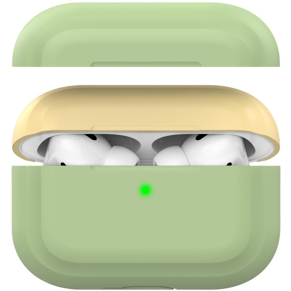 AHASTYLE Двухцветный cиликоновый чехол  для Apple AirPods Pro Green Yellow (AHA-0P200-GGY) - зображення 1