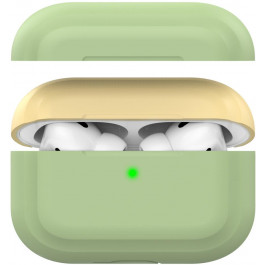 AHASTYLE Двухцветный cиликоновый чехол  для Apple AirPods Pro Green Yellow (AHA-0P200-GGY)