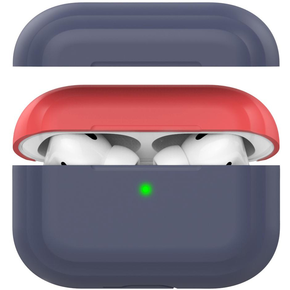 AHASTYLE Двухцветный cиликоновый чехол  для Apple AirPods Pro Dark Blue Red (AHA-0P200-NNR) - зображення 1