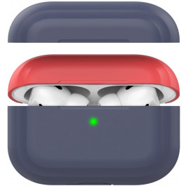 AHASTYLE Двухцветный cиликоновый чехол  для Apple AirPods Pro Dark Blue Red (AHA-0P200-NNR)