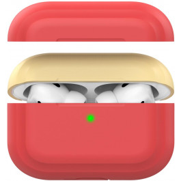 AHASTYLE Двухцветный cиликоновый чехол  для Apple AirPods Pro Red Yellow (AHA-0P200-RRY)